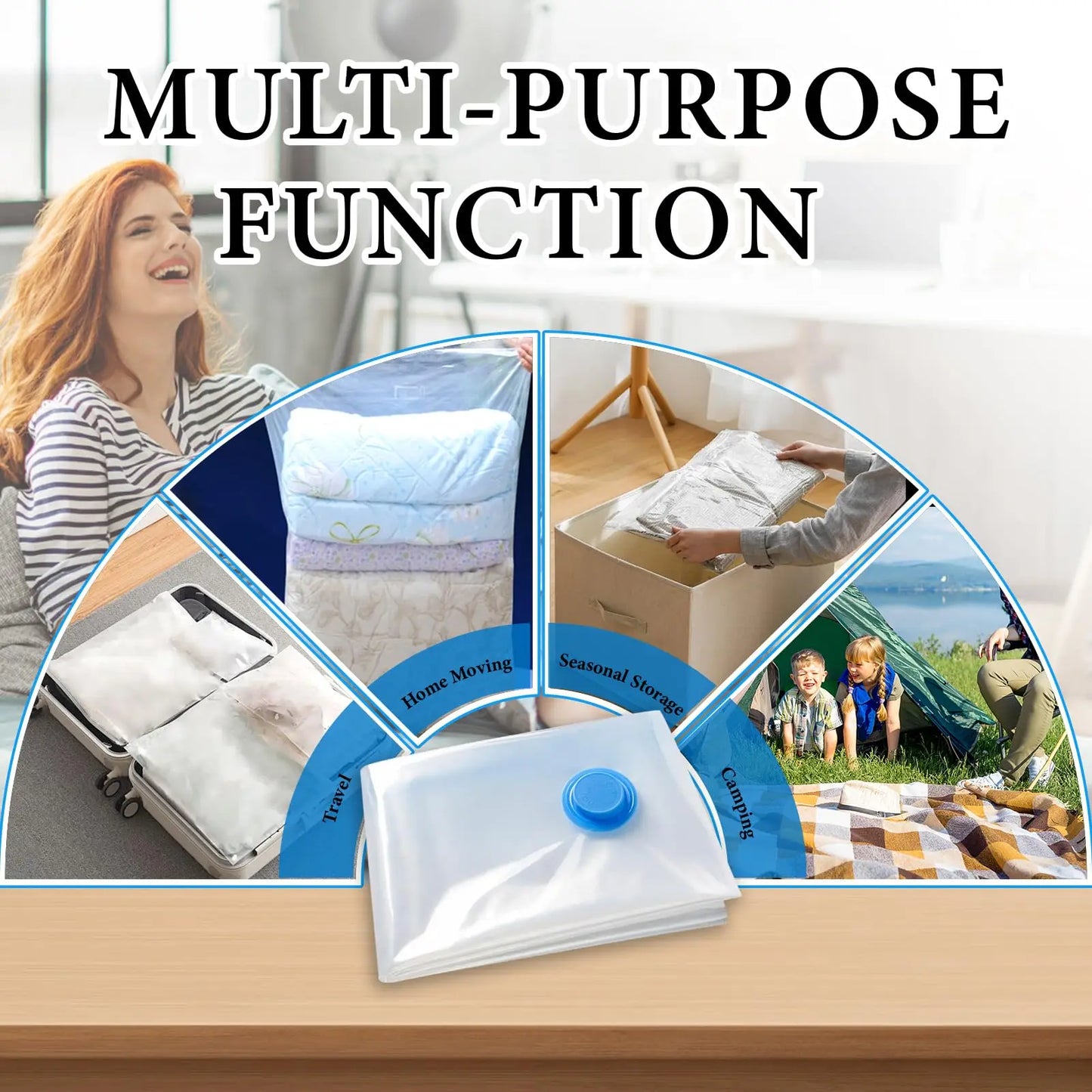 Vacuum Storage Bags Space Saver Bags Compression for Comforters and Blankets