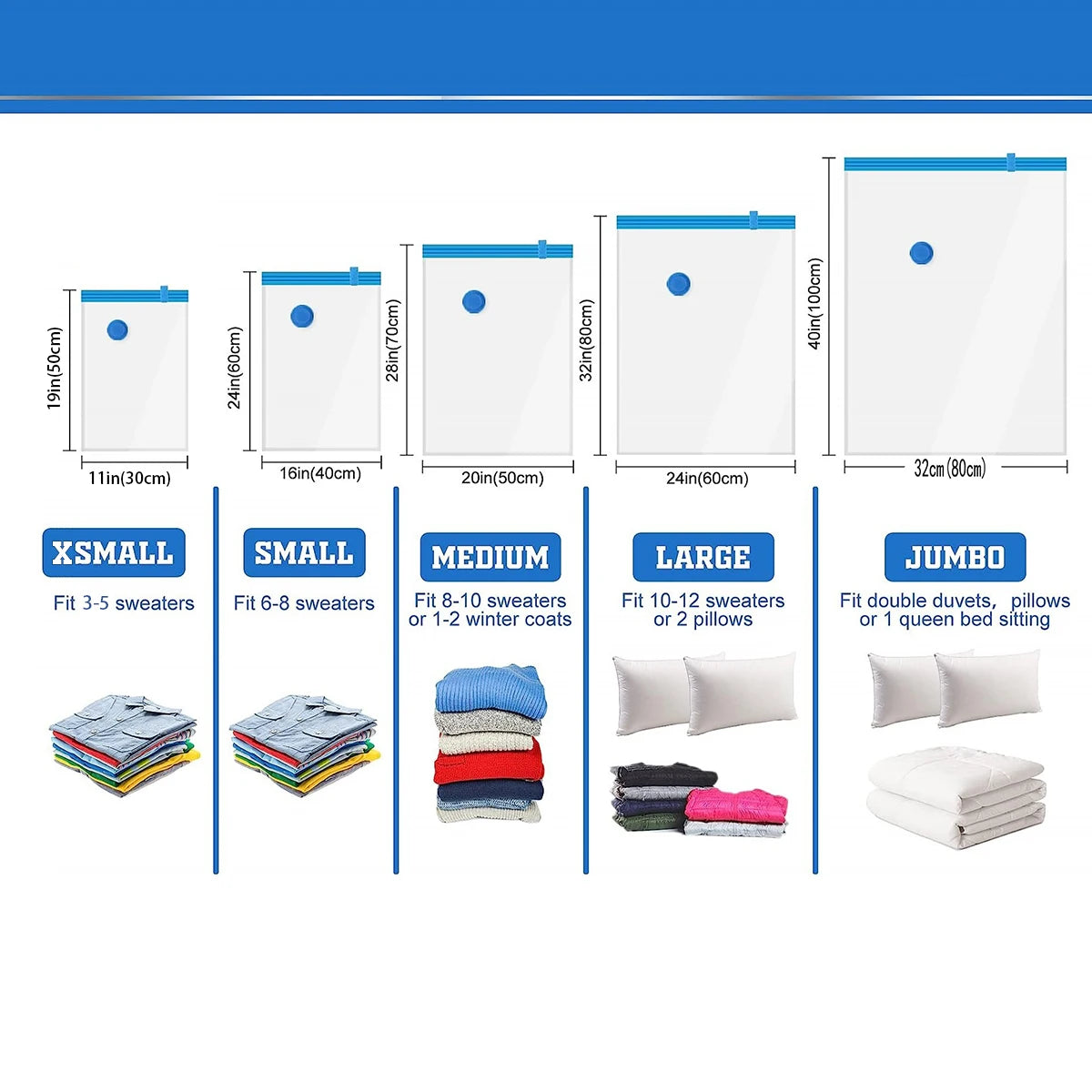 Vacuum Storage Bags Space Saver Bags Compression for Comforters and Blankets