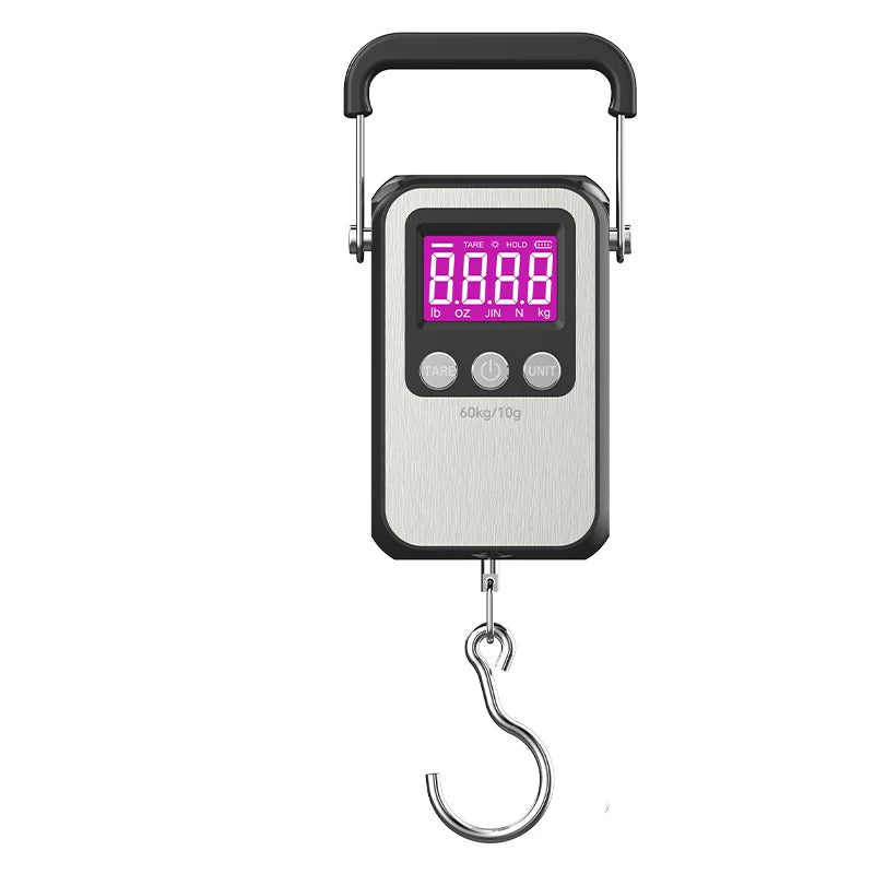 60kg 10g Portable Digital Weight Scale Electronic Luggage Scale Battery/USB Charging LCD Hanging Hook Scale Weighing Balance