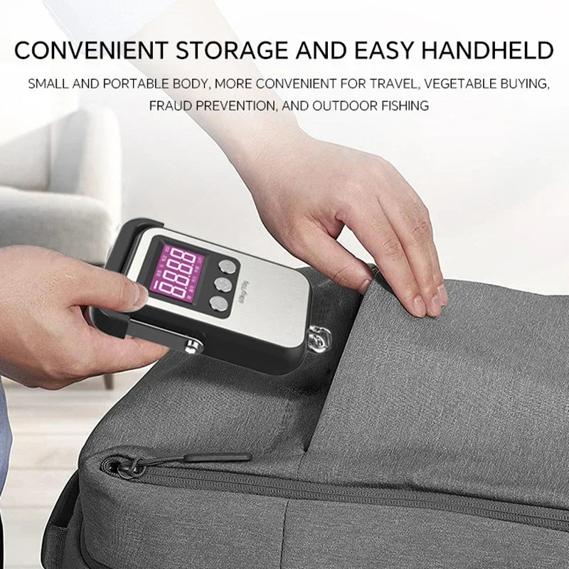 60kg 10g Portable Digital Weight Scale Electronic Luggage Scale Battery/USB Charging LCD Hanging Hook Scale Weighing Balance