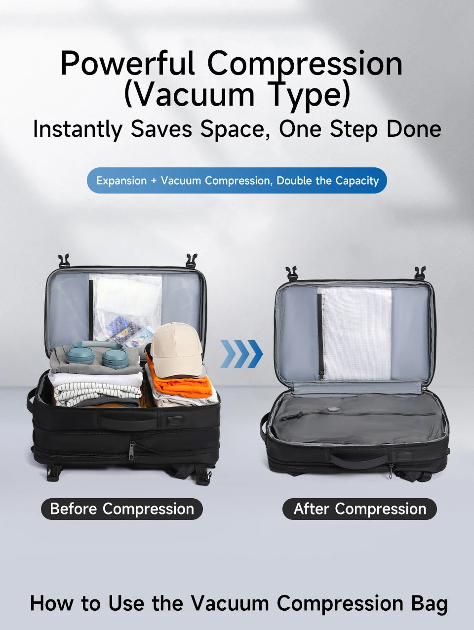 Tigernu Vacuum Compression Backpacks Men Travel Backpack