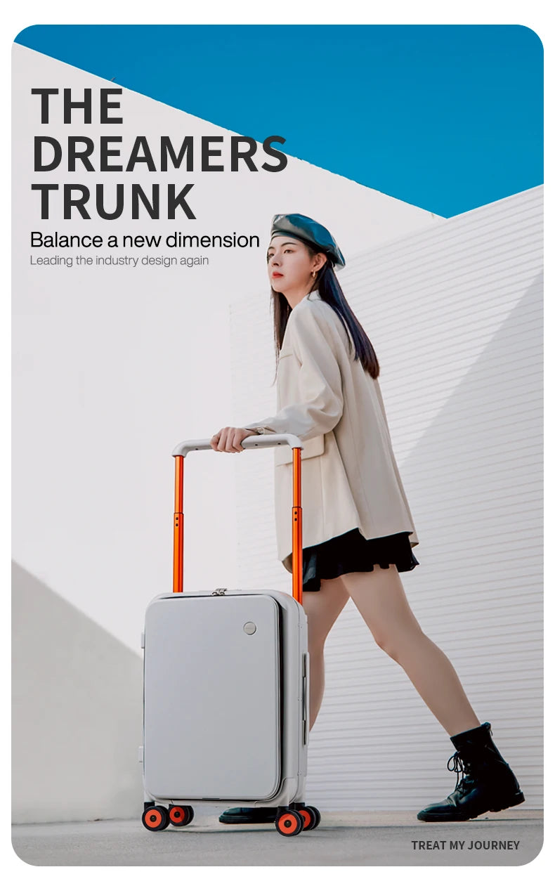 Mixi New Design Wide Handle Suitcase UniSex Carry-On Luggage