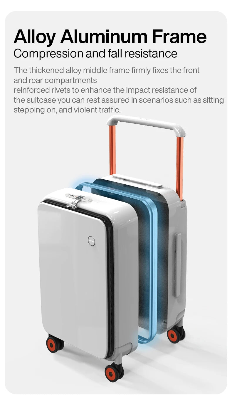 Mixi New Design Wide Handle Suitcase UniSex Carry-On Luggage