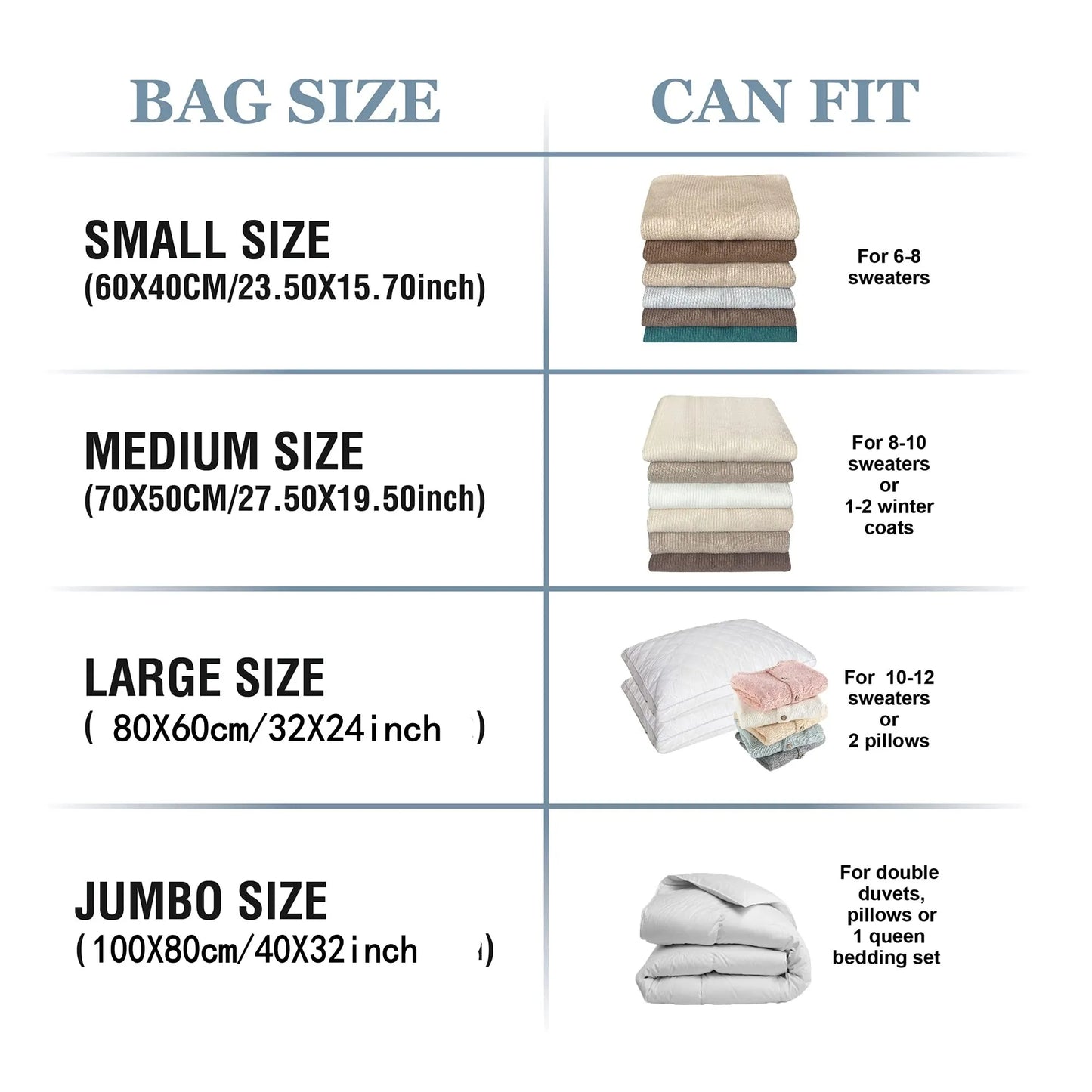 Vacuum Storage Bags Space Saver Bags Compression for Comforters and Blankets