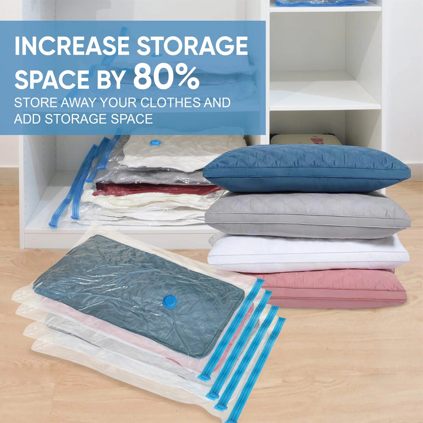 Vacuum Storage Bags Space Saver Bags Compression for Comforters and Blankets