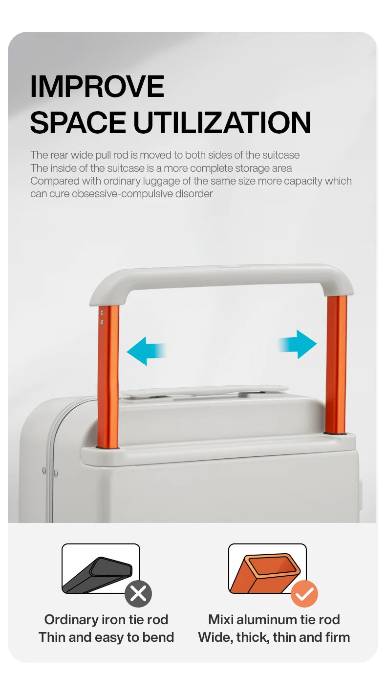 Mixi New Design Wide Handle Suitcase UniSex Carry-On Luggage