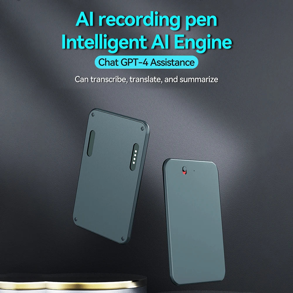 AI ChatGPT-4 Intelligent Voice Recorder Noise Reduction 8-128GB 59 Languages Translation Summarize Device Audio Dictaphone
