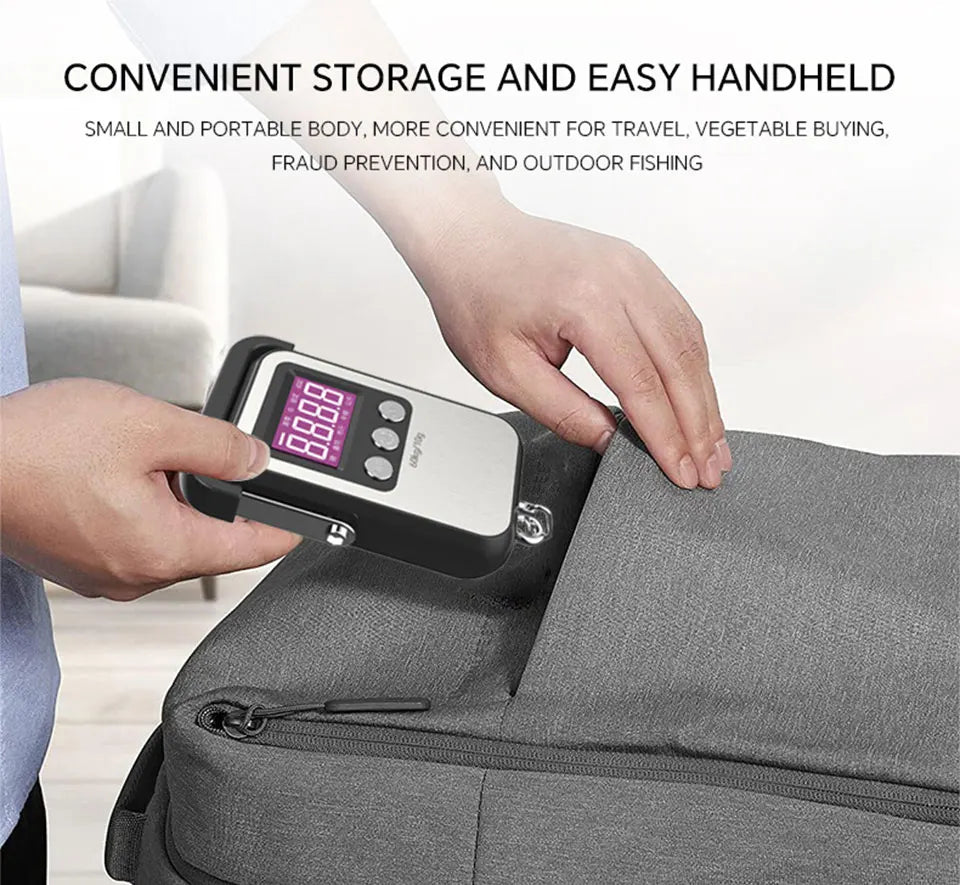 60kg 10g Portable Digital Weight Scale Electronic Luggage Scale Battery/USB Charging LCD Hanging Hook Scale Weighing Balance