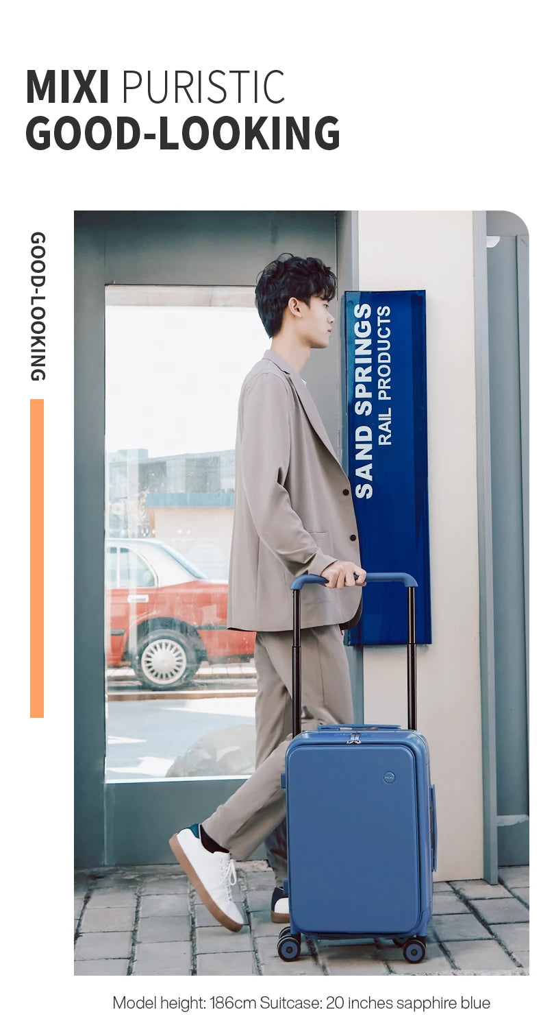 Mixi New Design Wide Handle Suitcase UniSex Carry-On Luggage